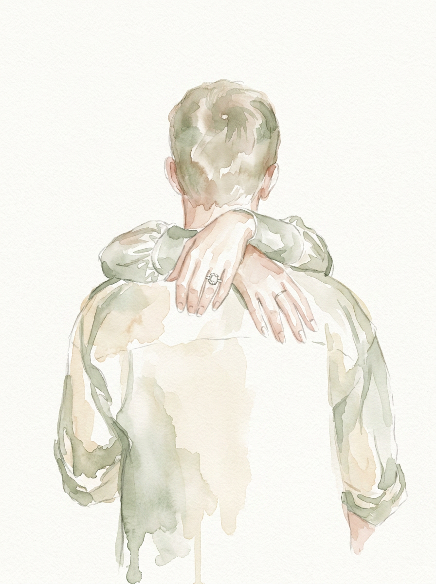 Watercolour portrait of Cameron and Katherine